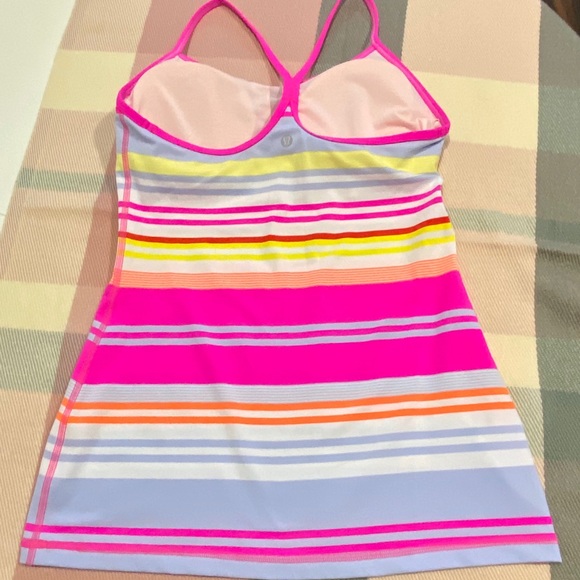 Like New! Lululemon Power Y Tank Groovy Stripe - Picture 4 of 7